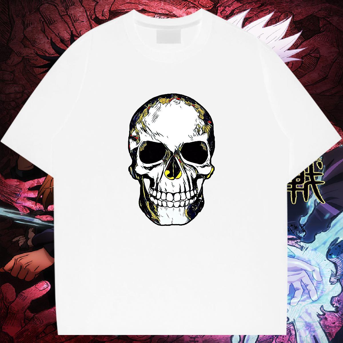 Soft T shirt 230g Cotton skull Casual Beach Cartoon Print Crew Neck Men Tops Tees New Designer Top Tees