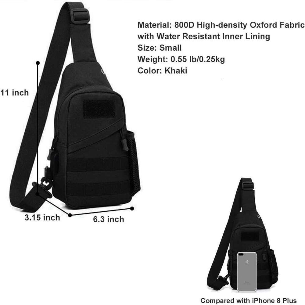 Tactical Sg Crossbody Bag, 800D Military Nylon Oxford Utility EDC Chest Pack Shoulder Daypack Organizer