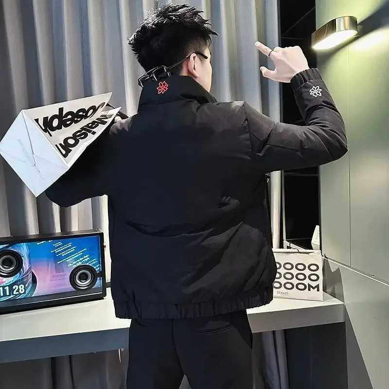 Men's Down Parkas Winter Fashion Trendy Mens Short Down Coat Thickened Warm Stand Collar Casual Duck Down Jacket Y2410092G5Z