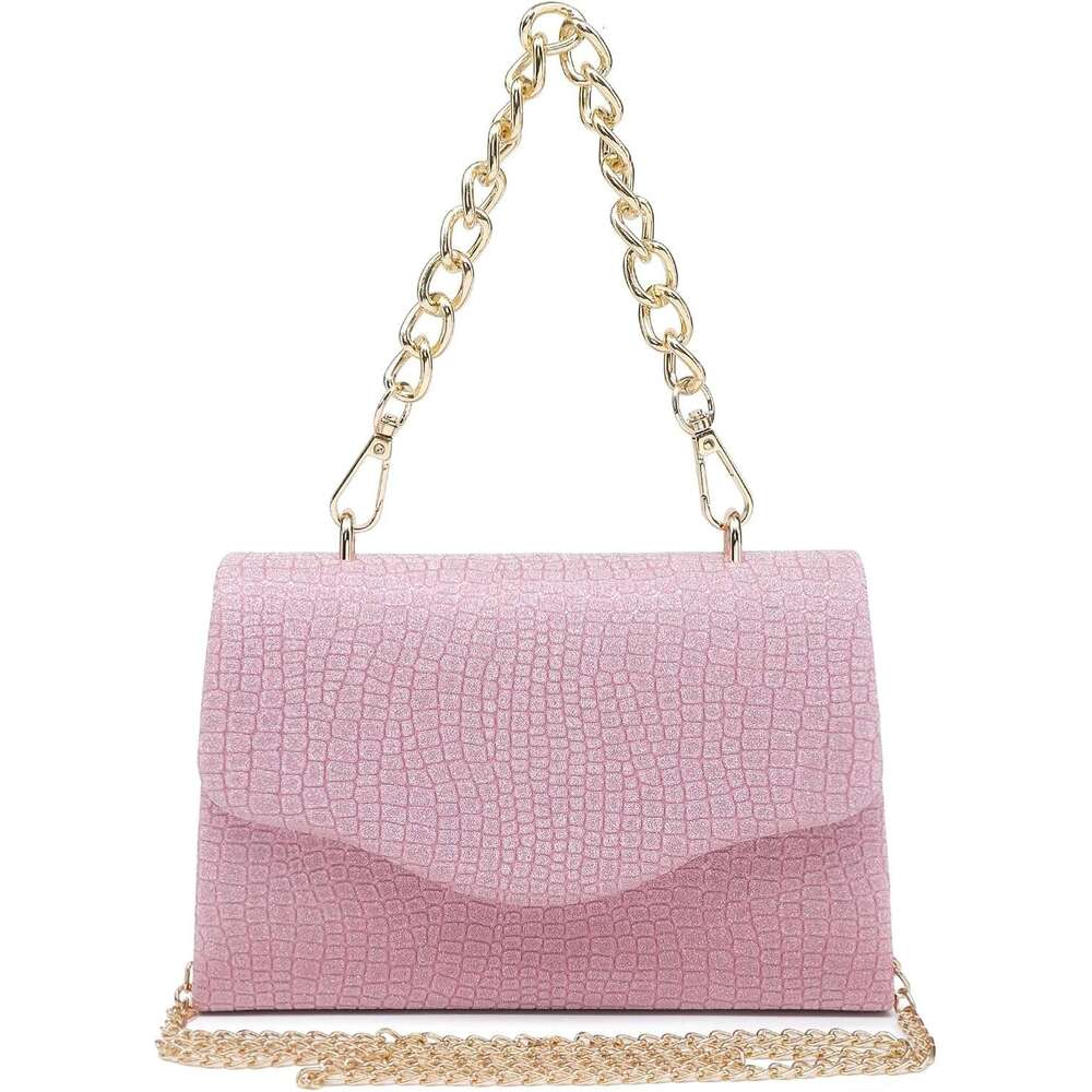 Women Sparkg Glitter Evening Handbag Top Handle Clutch Purse for Wedding Party Prom tail Bridal