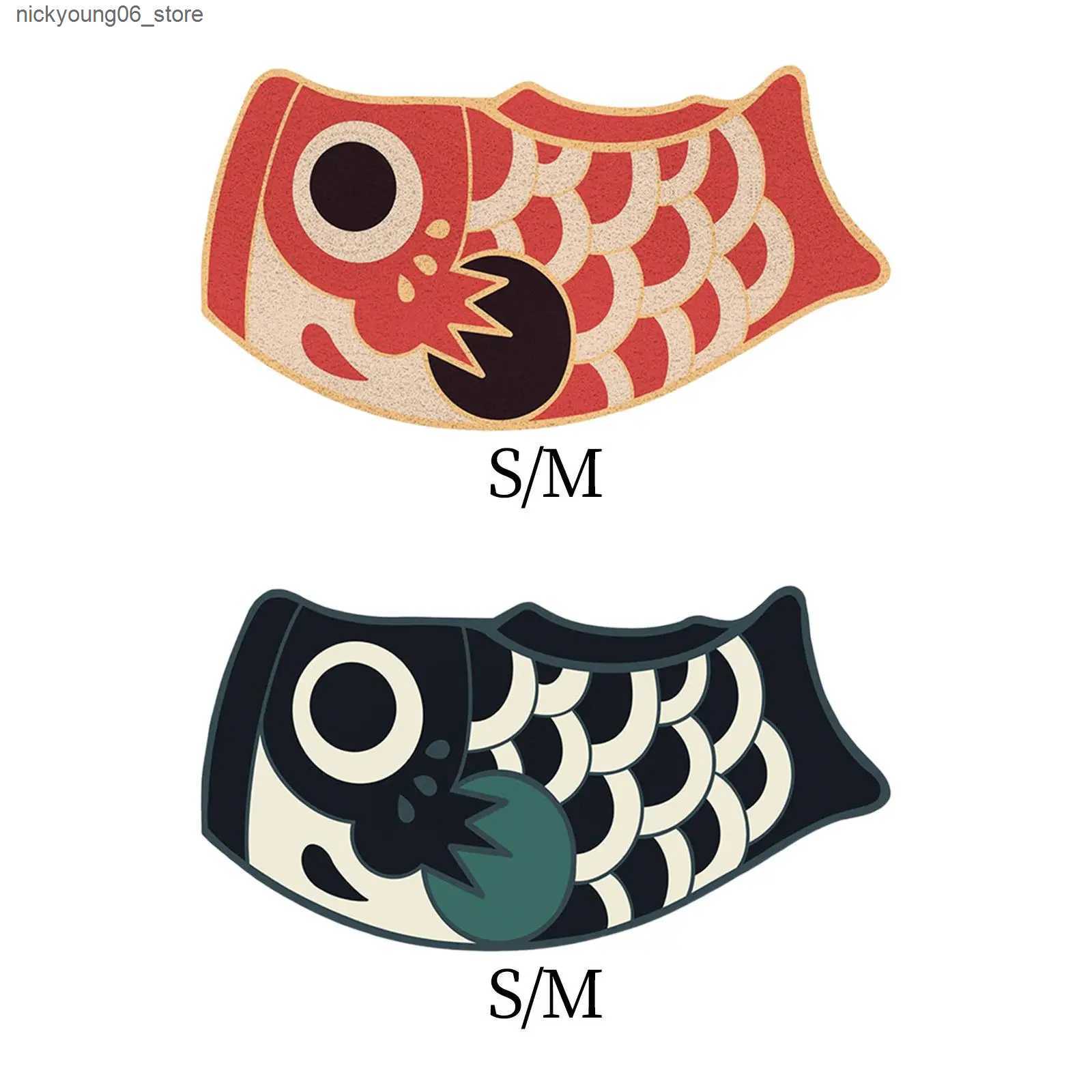 Non-Slip Bath Mats Japanese Koi Outdoor Mat Runner Carpet Soft Floor Carpet Cute Gift Welcome Rug for Laundry Living Room Entrance Hallway Office L240