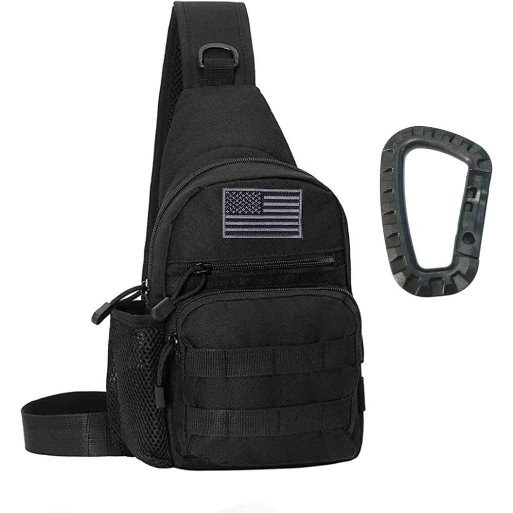 Men's Tactical Sg Bag, Small Shoulder Chest Molle Daypack Backpack for Cycg Hiking Camping Trekking