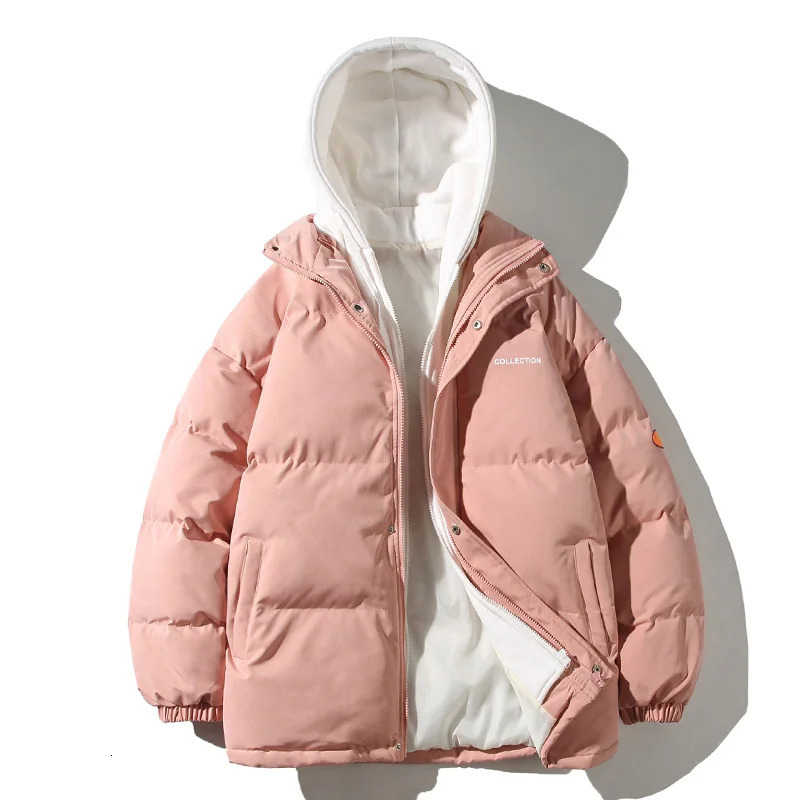 Winter Warm Jacket Mens Street Clothing Fashion Parka Mens Hoodie Thick Korean Fashion Loose Coat Womens Winter Style 241007