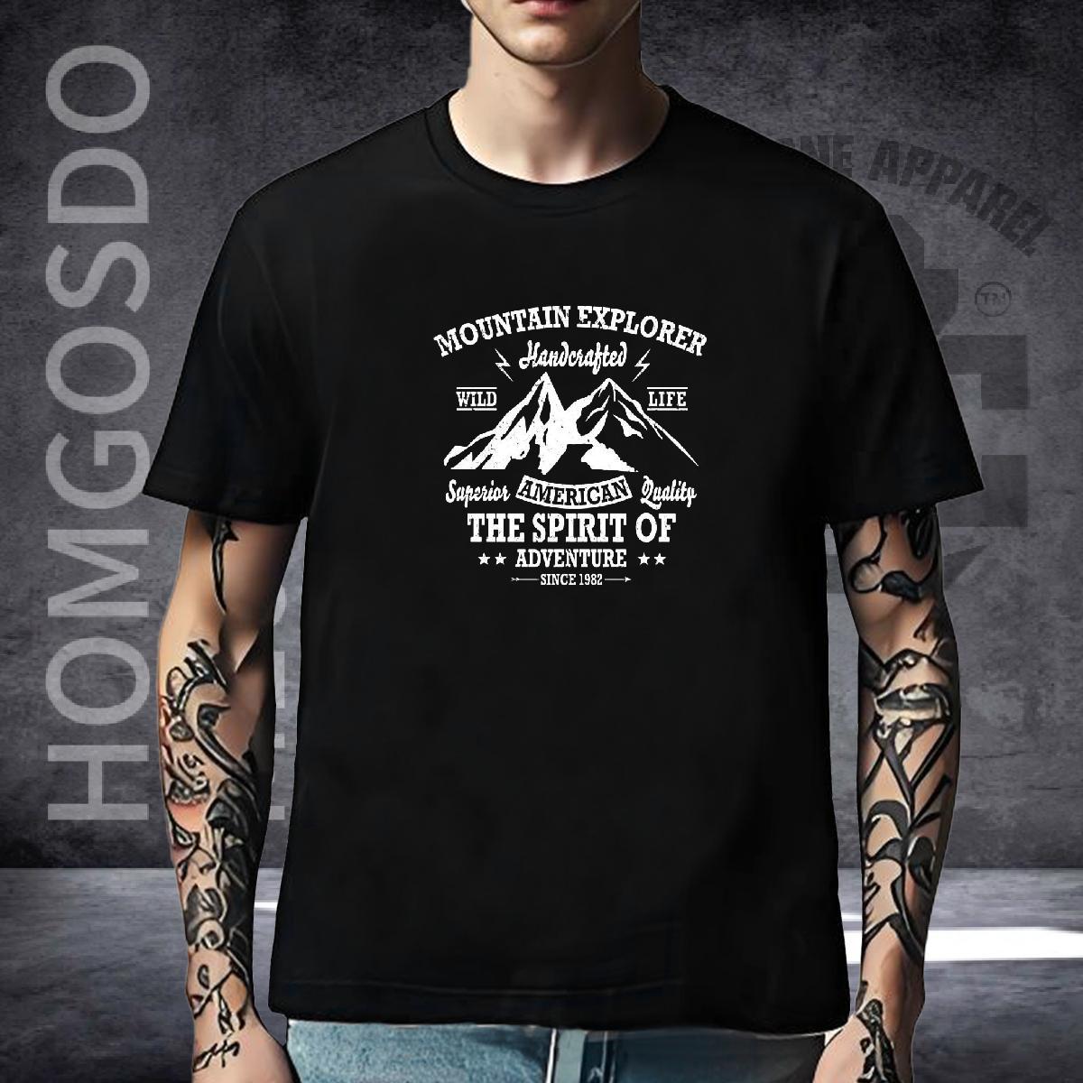 Designer T-Shirts for Men 230g 100% Cotton mountains Casual Beach Black White Short Sleeve Soft Couples T Shirts Fashion New Tee Shirt