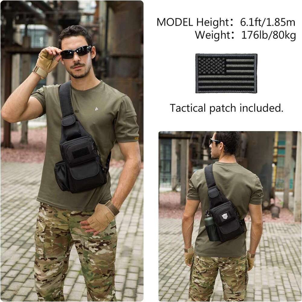 Tactical Sg Pack Military Molle Chest Crossbody Shoulder Bags with Patch