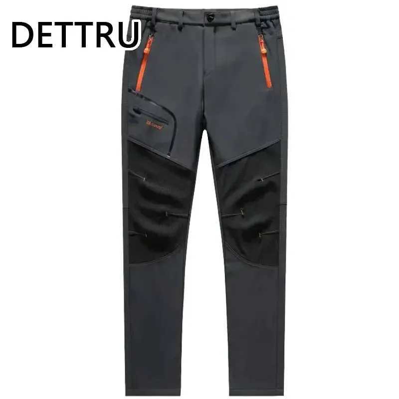 Mens winter wool waterproof outdoor elastic pants soft shell camping fish hiking climbing hiking sports training runners W241009