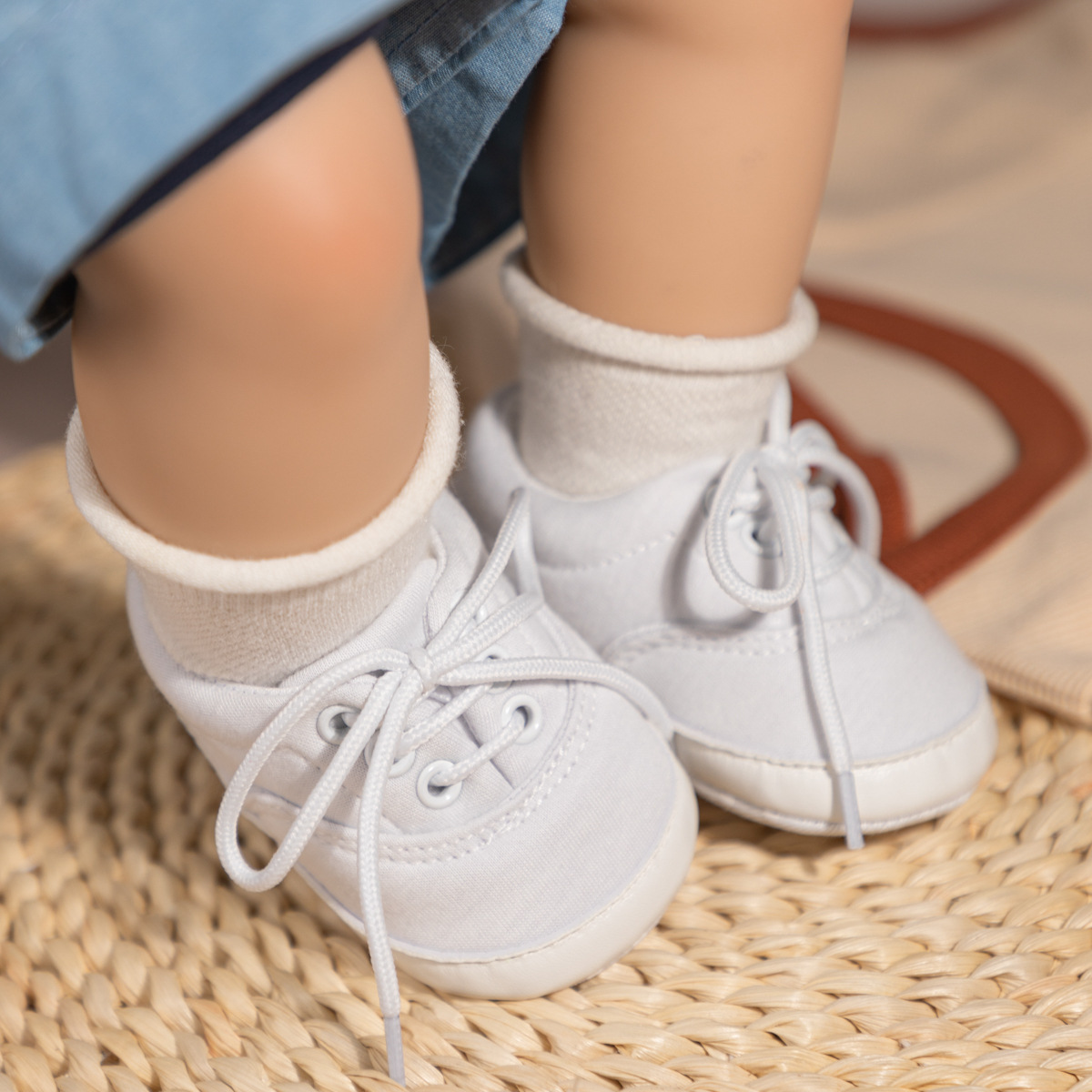 Baby Canvas Shoes Toddlers Boy Girl Sneakers Newborns Lace-up Anti-slip Sport First Walkers Happysteps Infant Crib Shoes