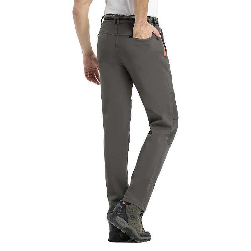 LNGXO Winter Warm Wool Pants Mens Waterproof and Windproof Cargo Pants Hiking Camping Climbing Hikers W241009
