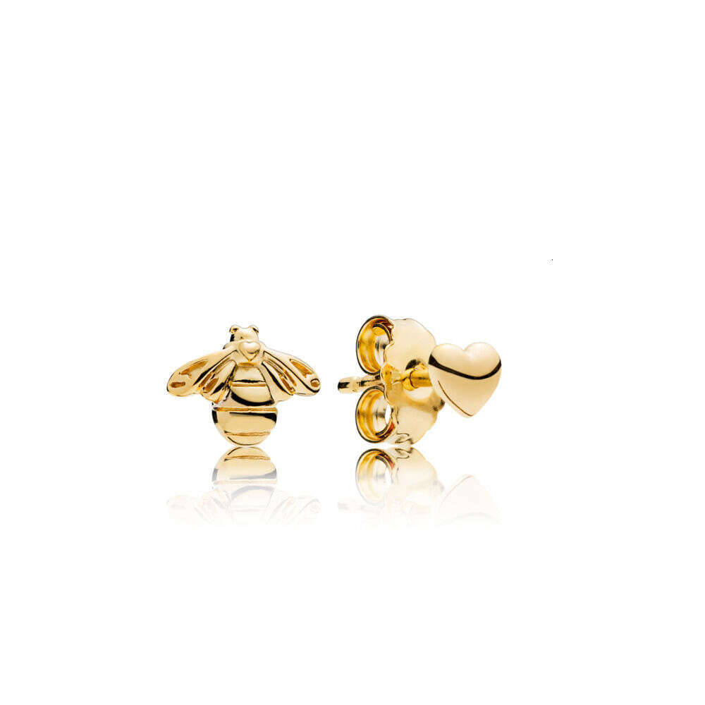 925 Sterling Silver Stud Earrings Bee Herbarium Cluster Heart Family Hoop Earring For Women Making Wedding Party Jewelry Gift