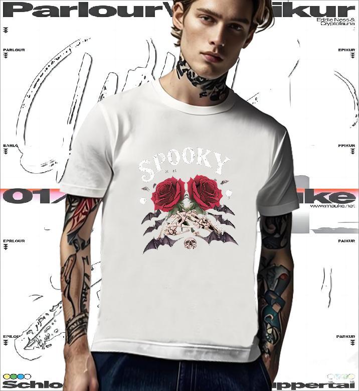 Classic Mens T Shirts 230g Cotton rose Home Outdoor Anime Print Breathable Tshirts Fashion Wear