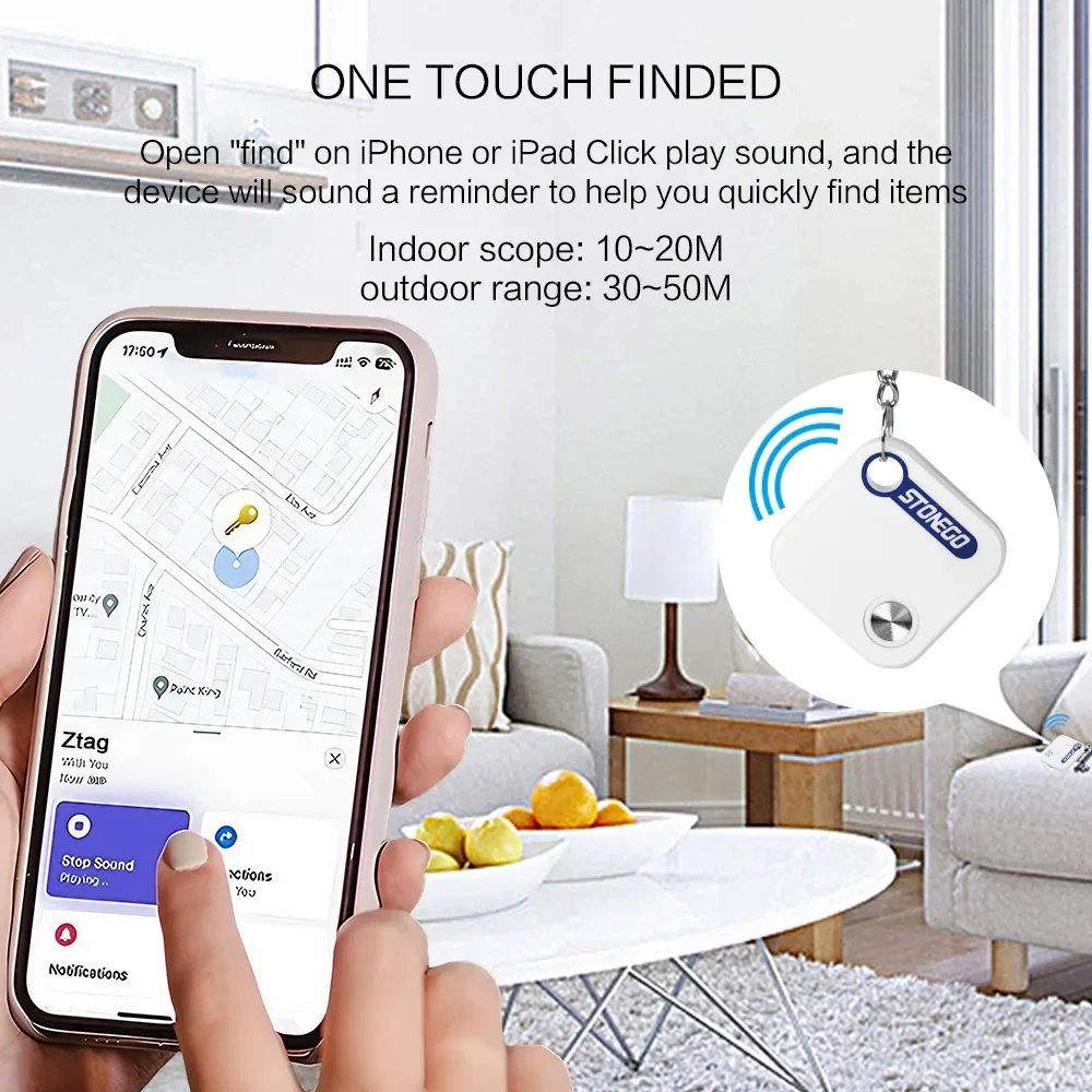 Smart Bluetooth GPS Tracker Work with Apple Find My APP ITag Anti Lost Reminder Device MFI Rated Locator Car Key Pet Kids Finder