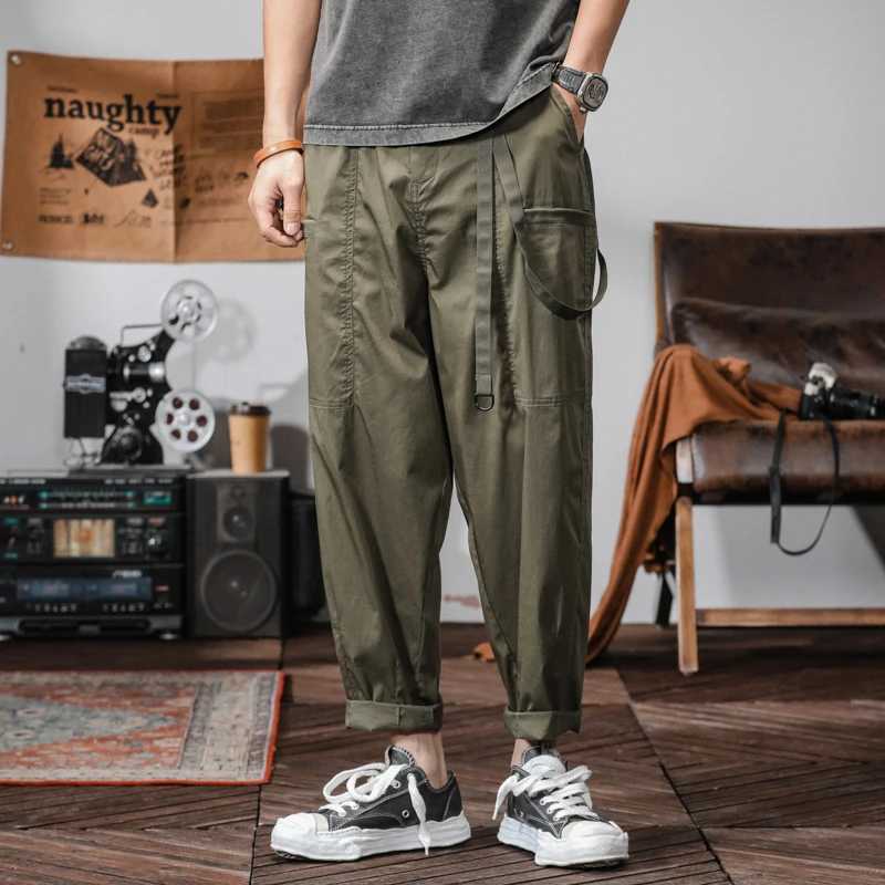 High end mens summer thin loose casual pants straight top handmade work pants tight ice pants mens pants W241009
