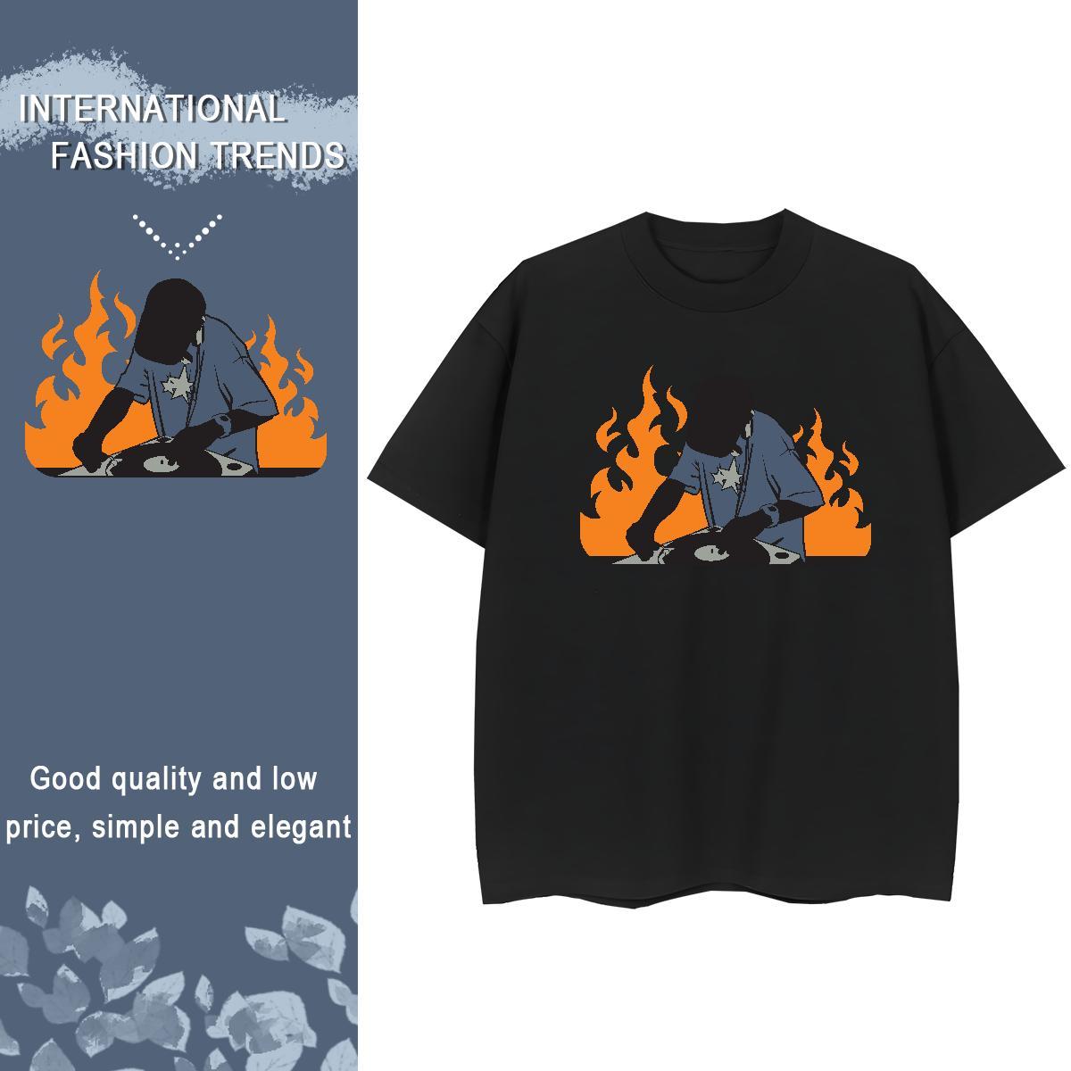 2024 DIY T shirt 230g Cotton Breathable Crew Neck Daily Wear portrait Unisex Tshirts 5A Plus Size Cartoon Tees Shirts