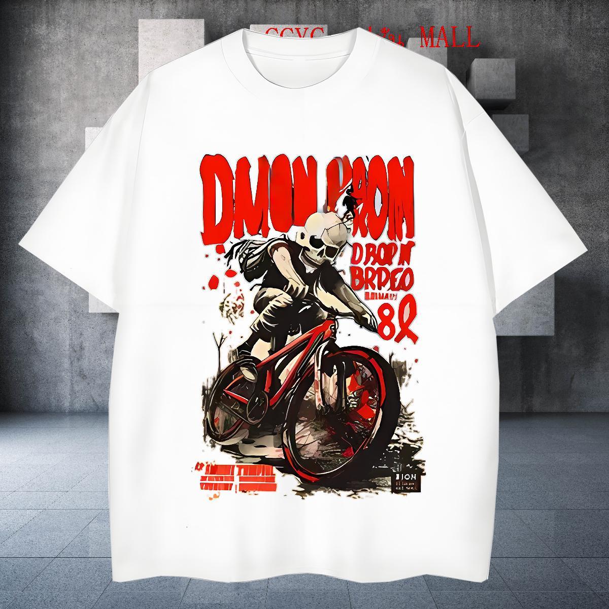 Wholesale Mens T Shirts 230g 100% Cotton skull Hip Hop Street DIY Printed O Neck Short Sleeves Men Tops Tees Custom Tops Shirt