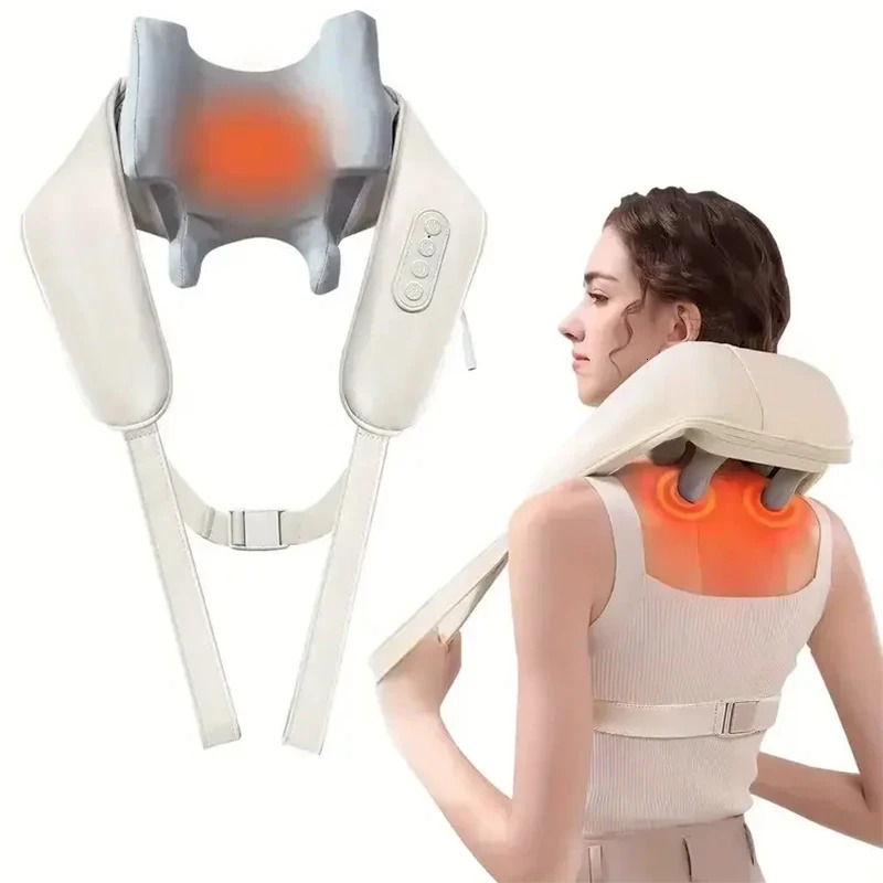 Neck and shoulder massager with deep tissue finger pressure multifunctional massage shawl relieving pain electric kneading and squeezing 241008