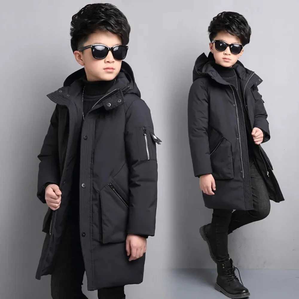 Down Coat -30 boys winter jackets children clothing warm down cotton jacket Hooded coat waterproof thicken outerwear s parka clothes H241010
