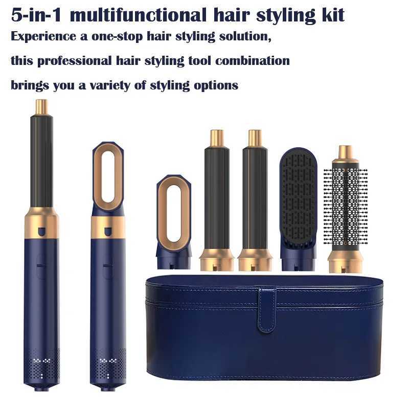 5-in-1 hair dryer hot air comb used for curling straightening and curling hair with detachable accessoriesXJ250418