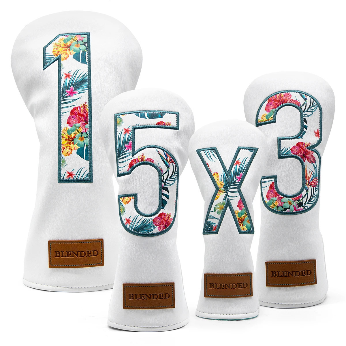 Golf Headcovers Summer Fashion Head Cover High Qaulity Driver Wood Cover Set White Premium Leather Driver Fairway Hybrid Golf Wo 240929