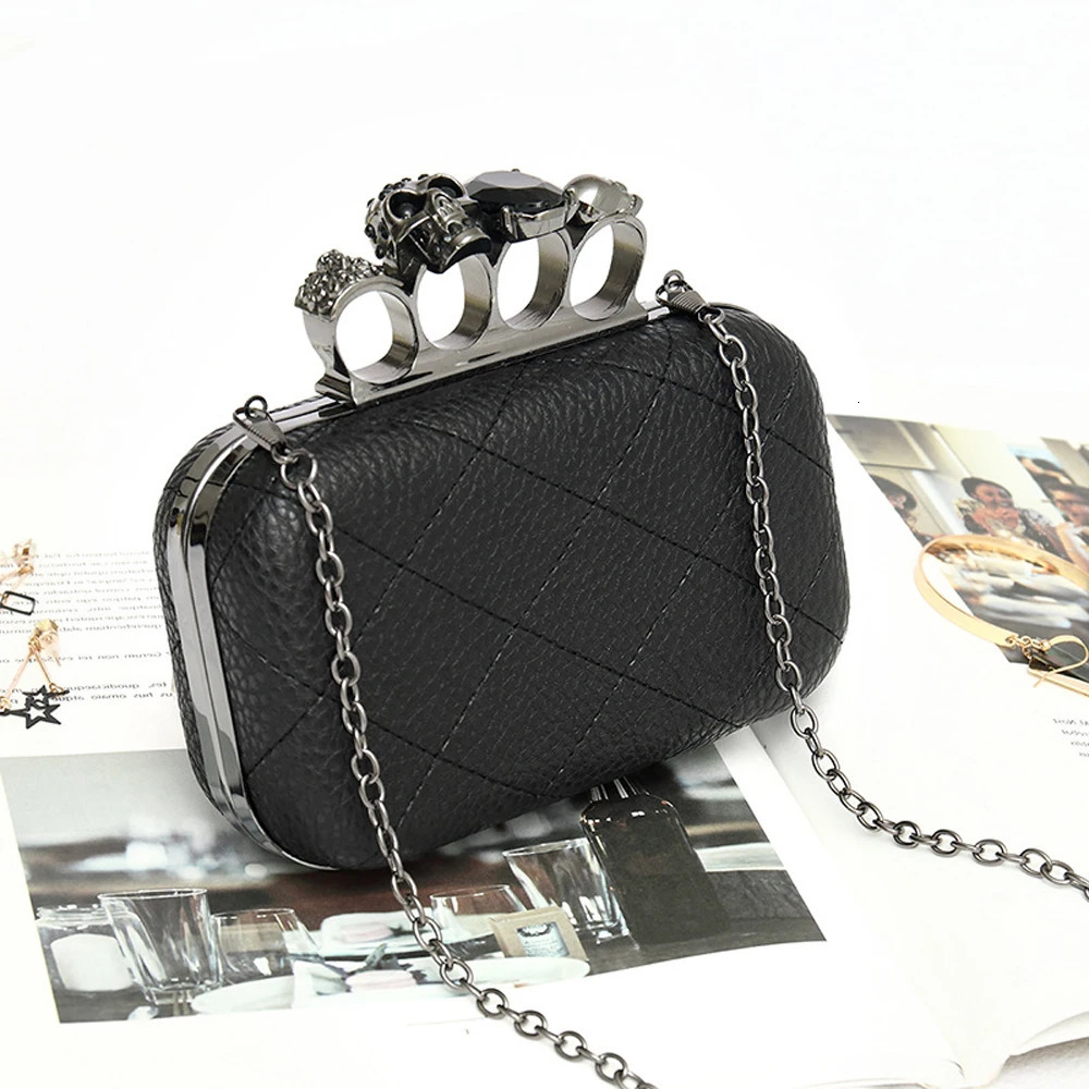 Skull Purses New Fashion Women's PU Hot Clutch, Finger Dia Evening Leather Cross Bag - Crescent Handbag Style Classic bags