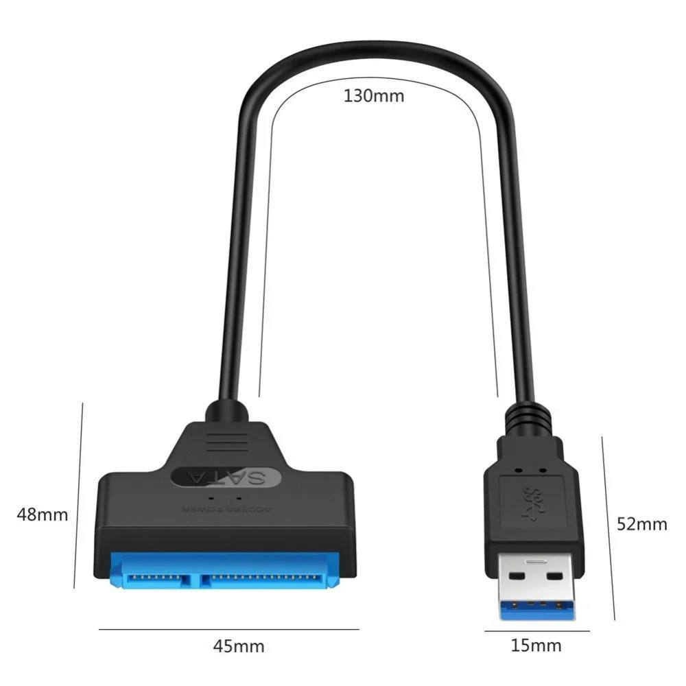 USB SATA 3 Cable Sata To USB 3.0/2.0 Adapter Compatible with 2.5Inch External SSD HDD Hard Drive Cable Computer PC laptop