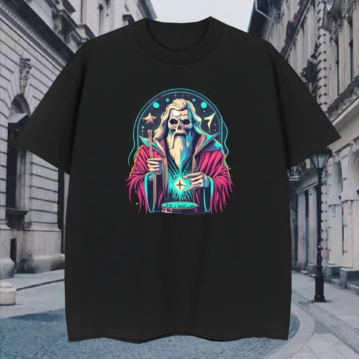 TOP Quality Men T Shirts 230g 100% Cotton skull Daily Wear Black Oversized Pure Cotton Tshirt for Man Woman Custom Tee Shirt