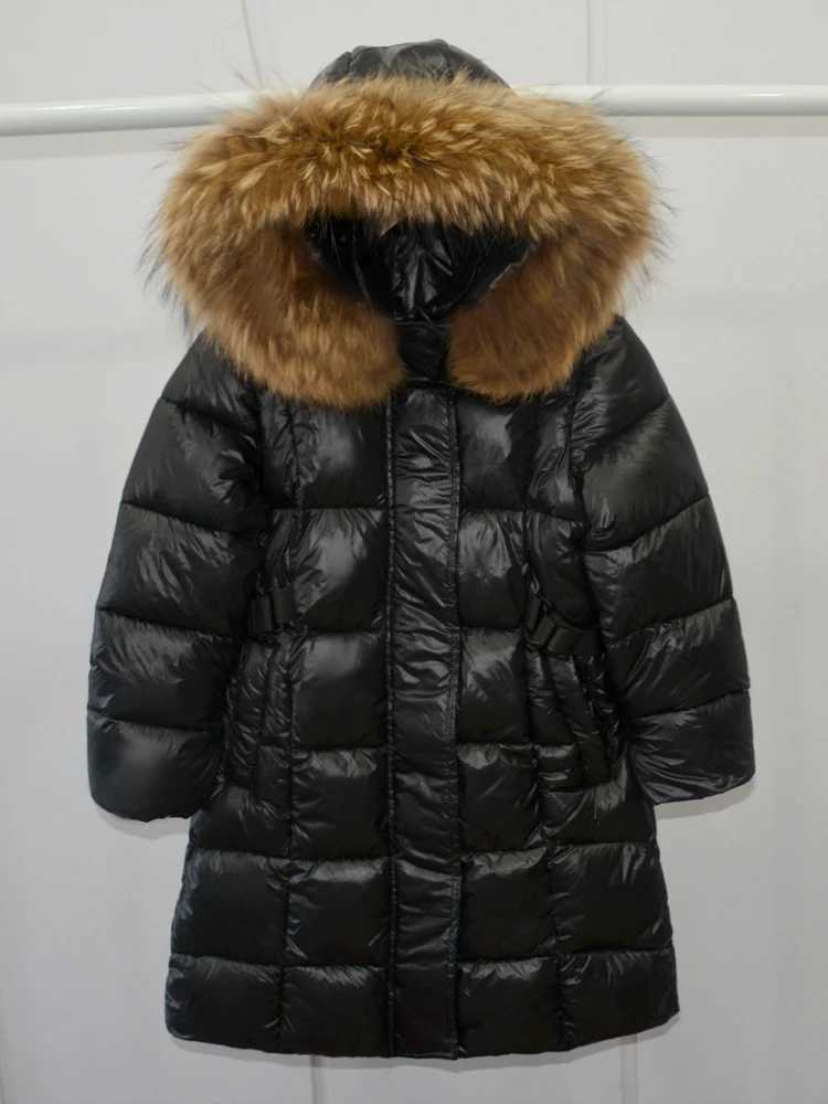 Down Coat Girl and boy down jacket long and thick Parkas black childrens hoodie warm coat baby apron snow jacket winter clothing XMP549 H241010