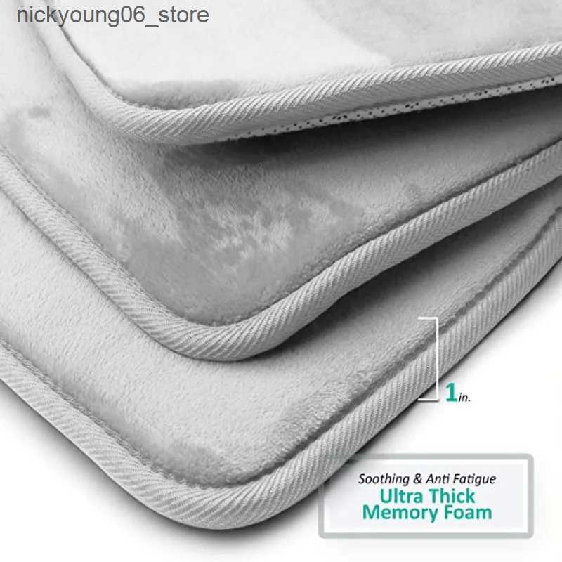 Non-Slip Bath Mats Velvet Bath Set Super Soft Non-slip Comfortable Bath Mats Rug Carpet Set for Bathroom Absorbent Washable Rug Toilet Floor Mat L2409