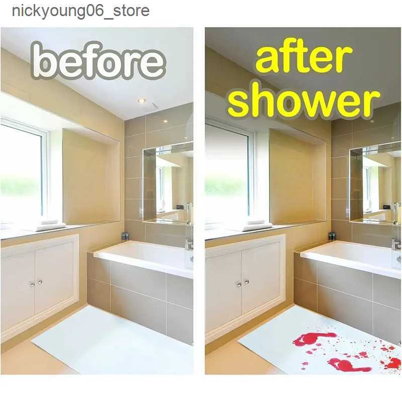 Non-Slip Bath Mats Halloween Bloody Color Changing Bath Mat Bathroom Floor 40*70cm Bloody Bathroom Color-changing Floor Home Decoration Mats L240910