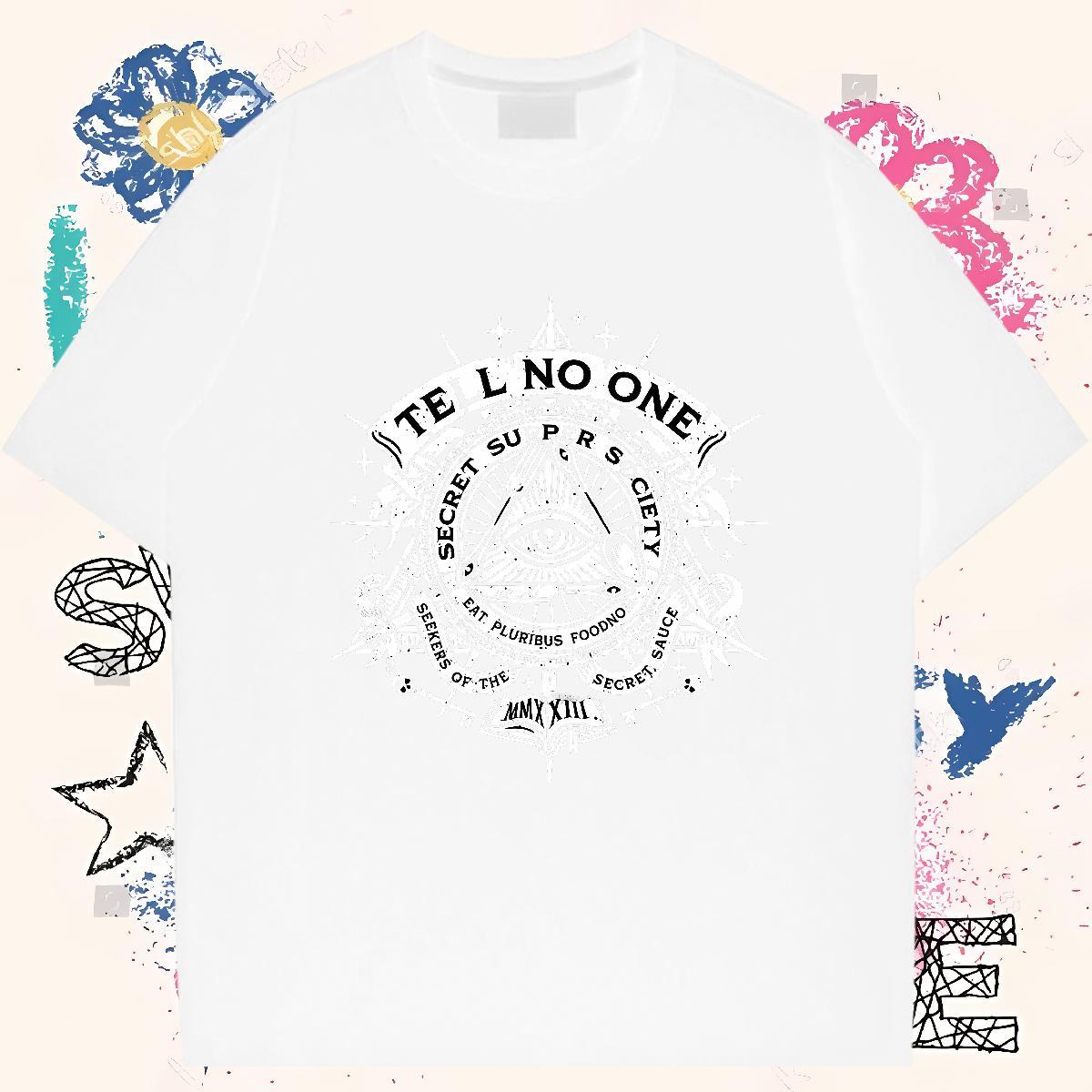 High Quality Mens T Shirts 230g 100% Cotton eye of the devil Street White Plus Size Short Sleeve Soft Tshirts New Clothes