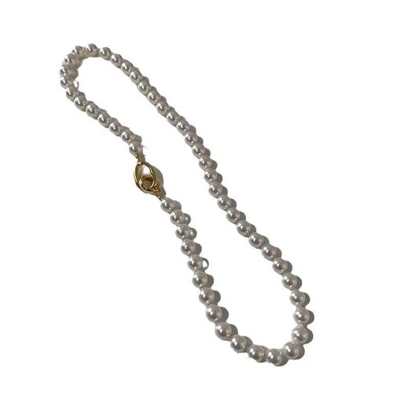 New Fashion Light White Pearl Sweater Chain Necklace Light Luxury All-match Elegant Necklace Simple Female JewelryX241009