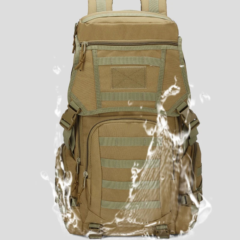 Camping hiking backpack multifunctional outdoor fishing sports climbing waterproof bag 50L large capacity mens luggage 241008