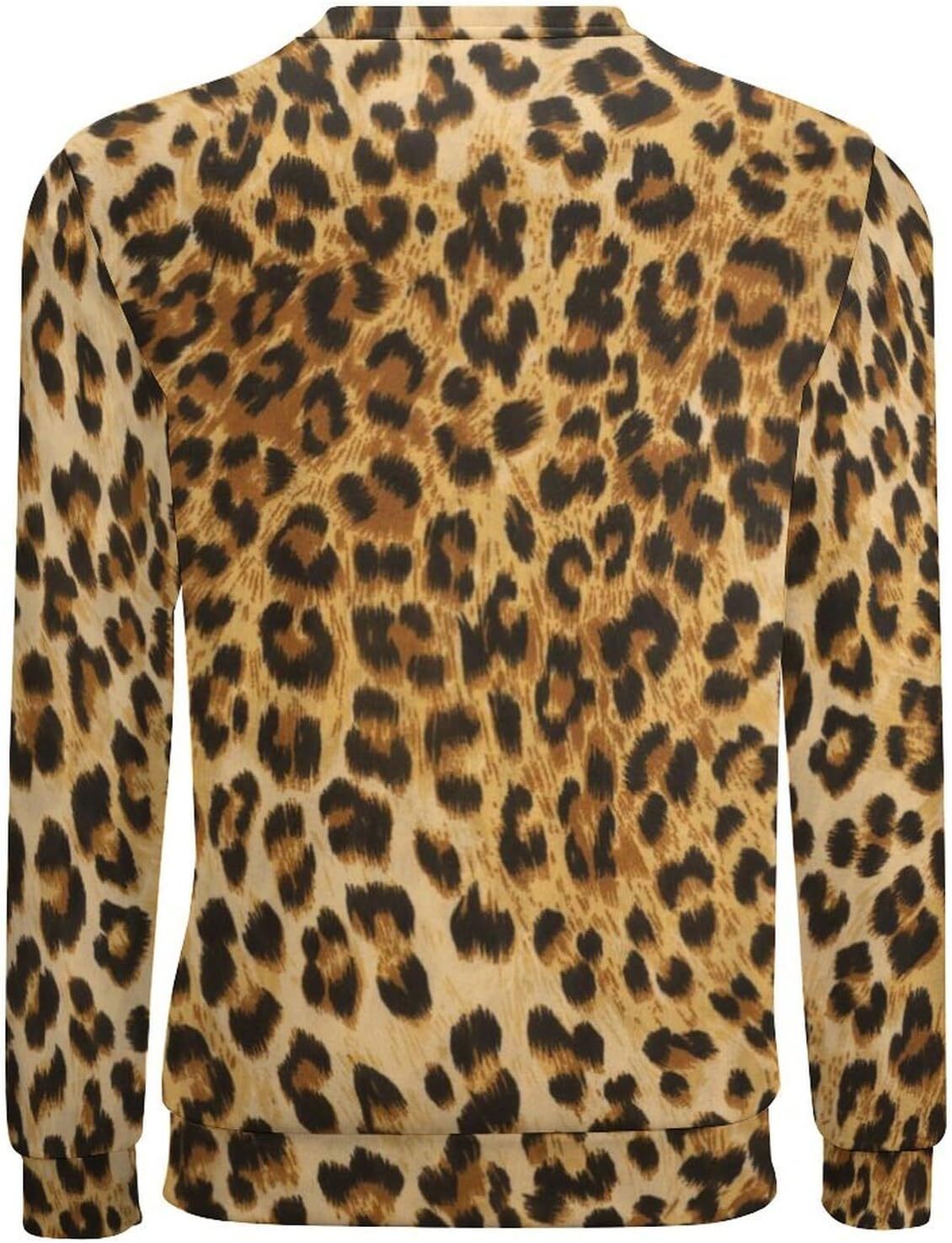 Long Sleeve Shirts for Men sweatshirt Leopard Print Men's Sweatshirts Casual Fashion Crew Neck Animal Print Pullover Sweatshirt Streetwear Casual