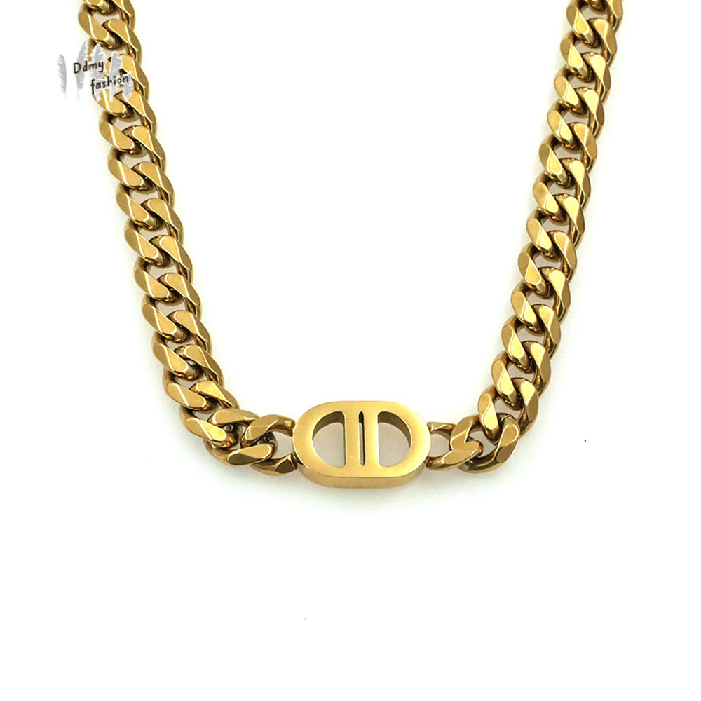Cuban Chain - Personalized Titanium Steel Necklace, Gold, 2024 dh911125171