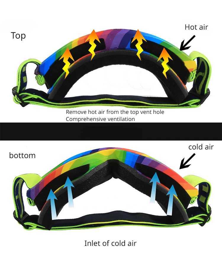 New childrens skiing goggles outdoor anti fog skiing goggles double-layer windproof sports hiking goggles CL241010
