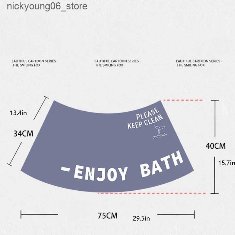Non-Slip Bath Mats 40x75/45x100cm Curved Super Absorbent Bathroom Quick Drying Floor Mat Easy To Clean Door Mat Arc Non-slip Entrance Bath Carpet L240