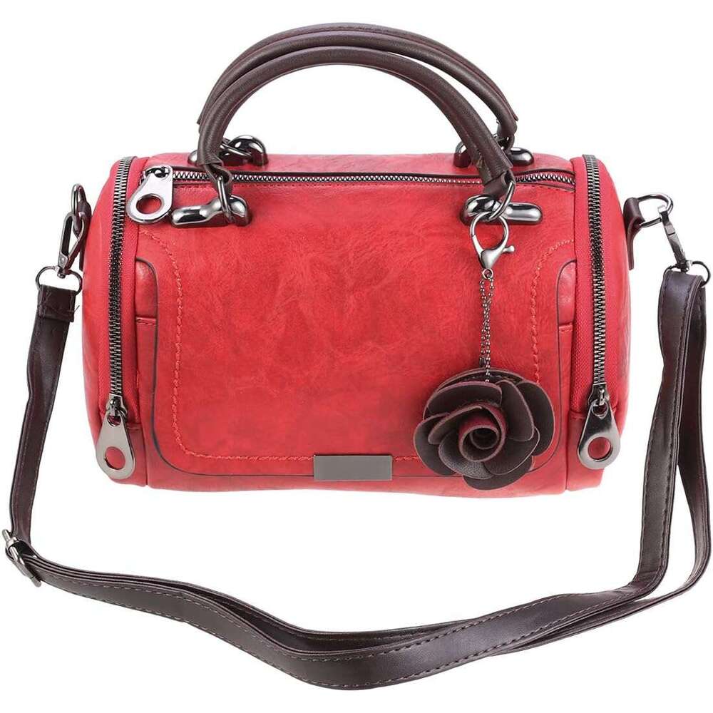 Crossbody Bag Boston Barrel Handbag with wer Pendant for Women