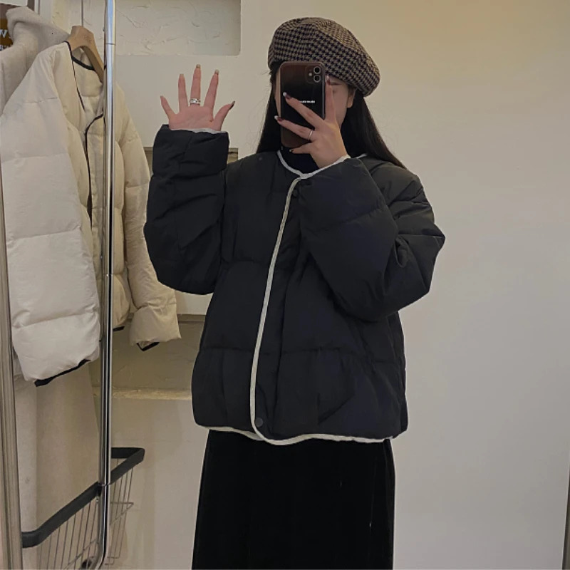 Short Style Puffer Parka Retro Thicker Warm Soft Allmatch Harajuku Daily Fashion Casual Zipper Chic Streetwear Jackets 240930