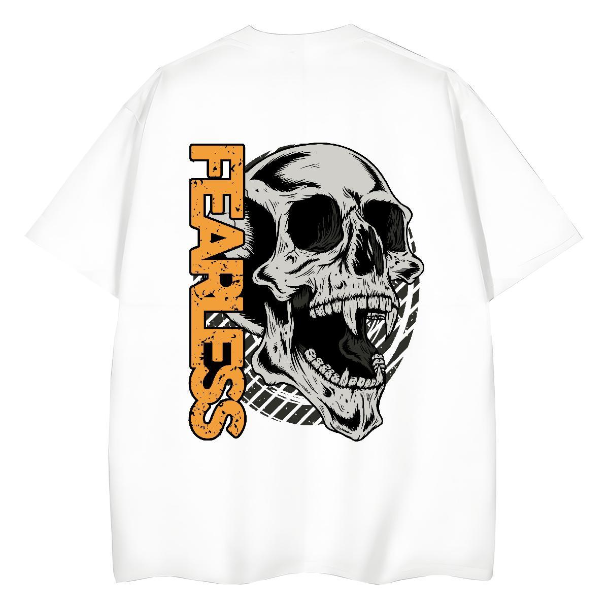 Fashion Casual T shirt 230g Cotton Breathable Short Sleeve Casual Daily Wear skull Women Tees Free Shipping Custom Print Plus Size Clothes Shirt