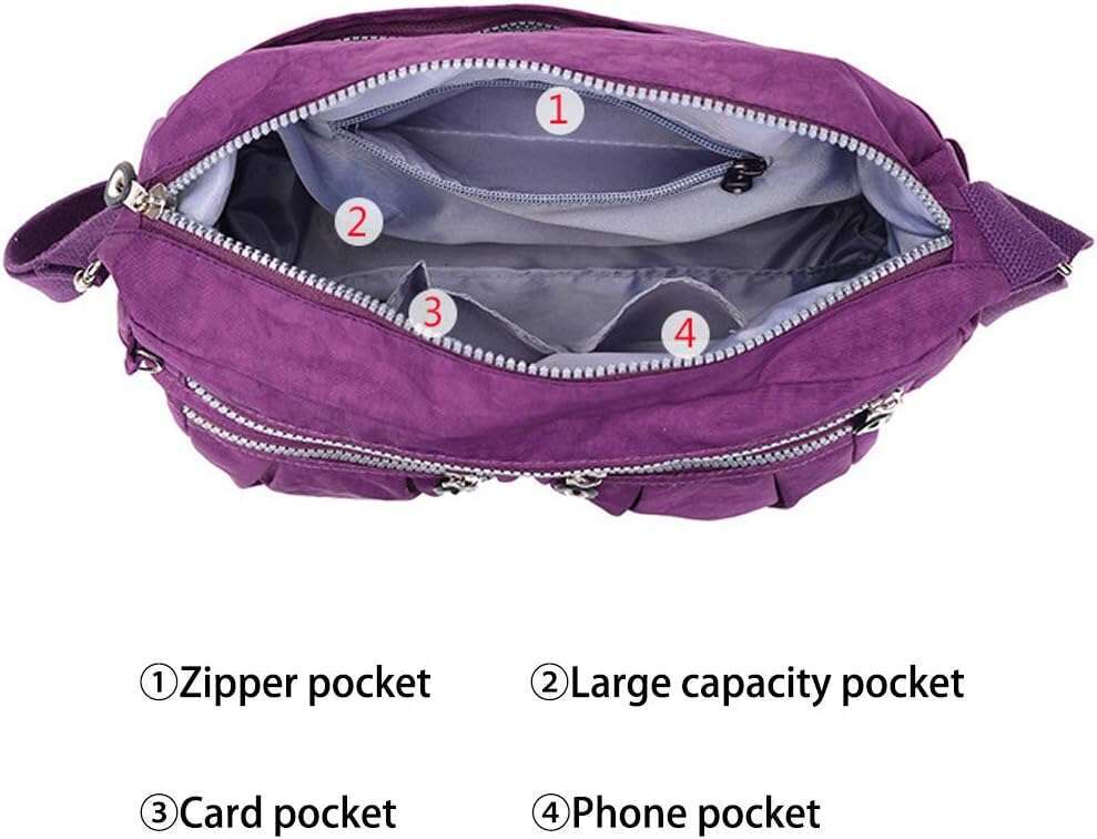 Crossbody Shoulder for Women, Nylon Waterproof Messenger Lightweight Travel Work Bag Purse