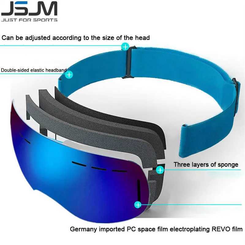 JSJM 2022 new ultra light anti fog ski goggles ski goggles winter outdoor sports goggles UV400 CL241010