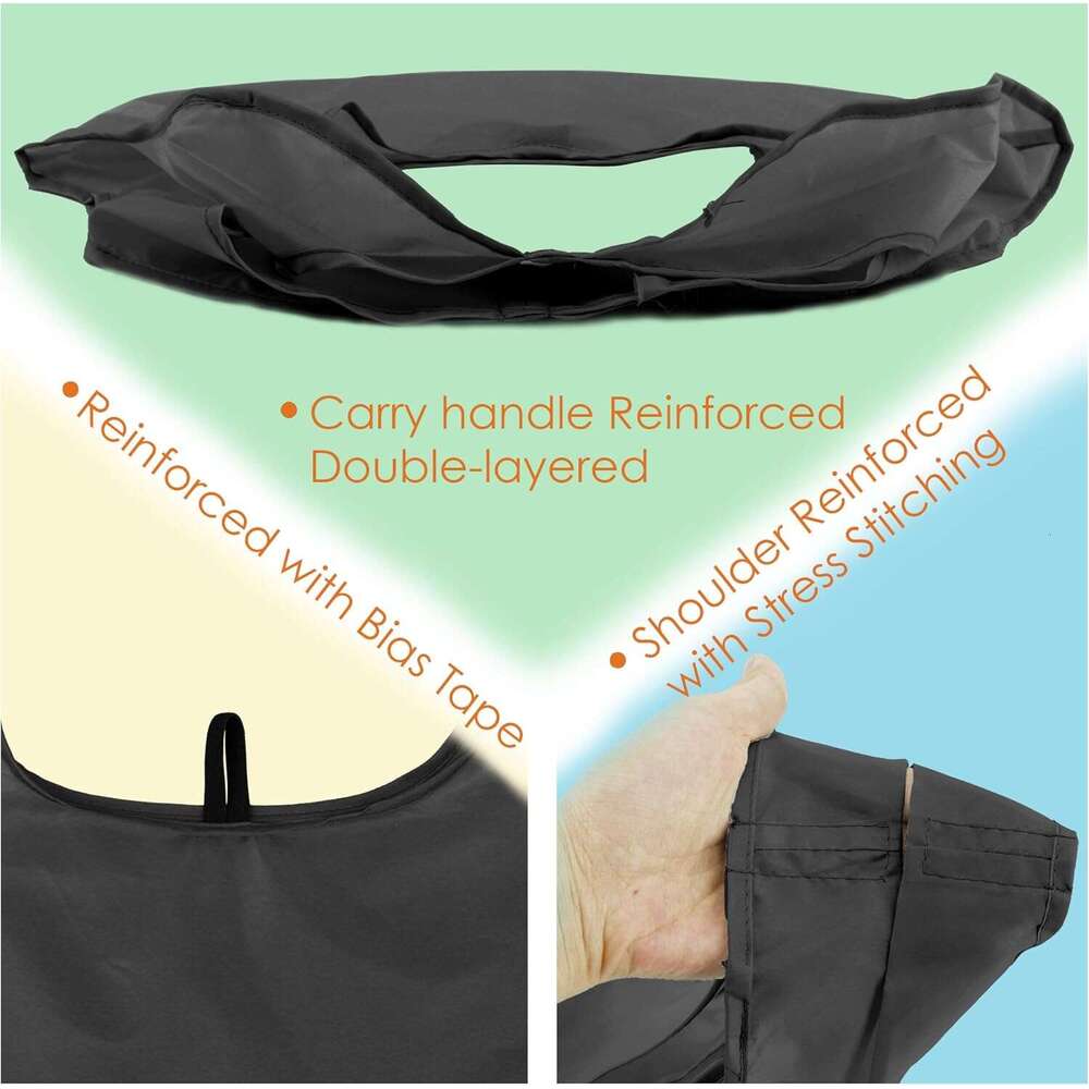 BeeGreen 10 Pack Black Storage Pouch Reusable Shopping Bulk with Elastic Band 50LBS X-Large-Foldable-Washable-Heavy Duty-Waterproof Grocery Tote Bags