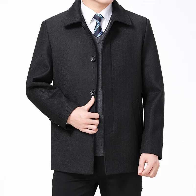 New Arrival Fashion Autumn and Winter Casual Lapel Coat Woolen Mens Clothing Overcoat Men Size M L XL 2XL 3XL 4XL LX241010