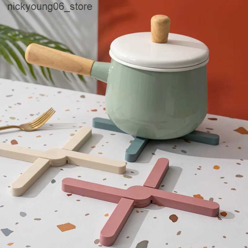 Non-Slip Bath Mats 1/2pcs Foldable Silicone Heat Resistant Placemat Non-Slip Table Mat Multi-purpose Pot Holder Dish Plate Coaster Kitchen Dining L240