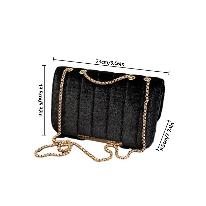 fashion simple plush chain small square bag casual commuting shoulder cross body bag womens bag 241008