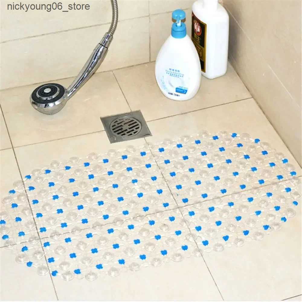 Non-Slip Bath Mats Rectangle PVC Anti-skid Bath Mats Soft Shower Bathroom Massage Mat Suction Cup Non-slip Bathtub Carpet Large Size Anti-slip Mats L2