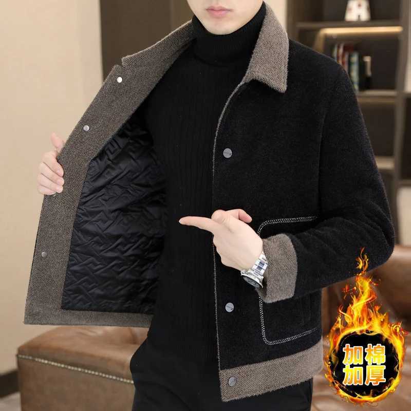 2023 Winter Thicken Warm Woolen Jacket Mens Korean Slim Fit Casual Business Trench Coat Social Streetwear Overcoat Men Clothing LX241010