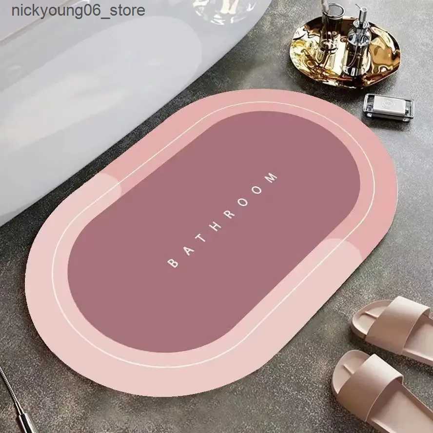 Non-Slip Bath Mats Non-slip Bathroom Mat Non-slip Toilet Super Absorbent Bathtub Mat Bathroom Entry Door Mat Diatomite Protective Foot Mat L240910 L09