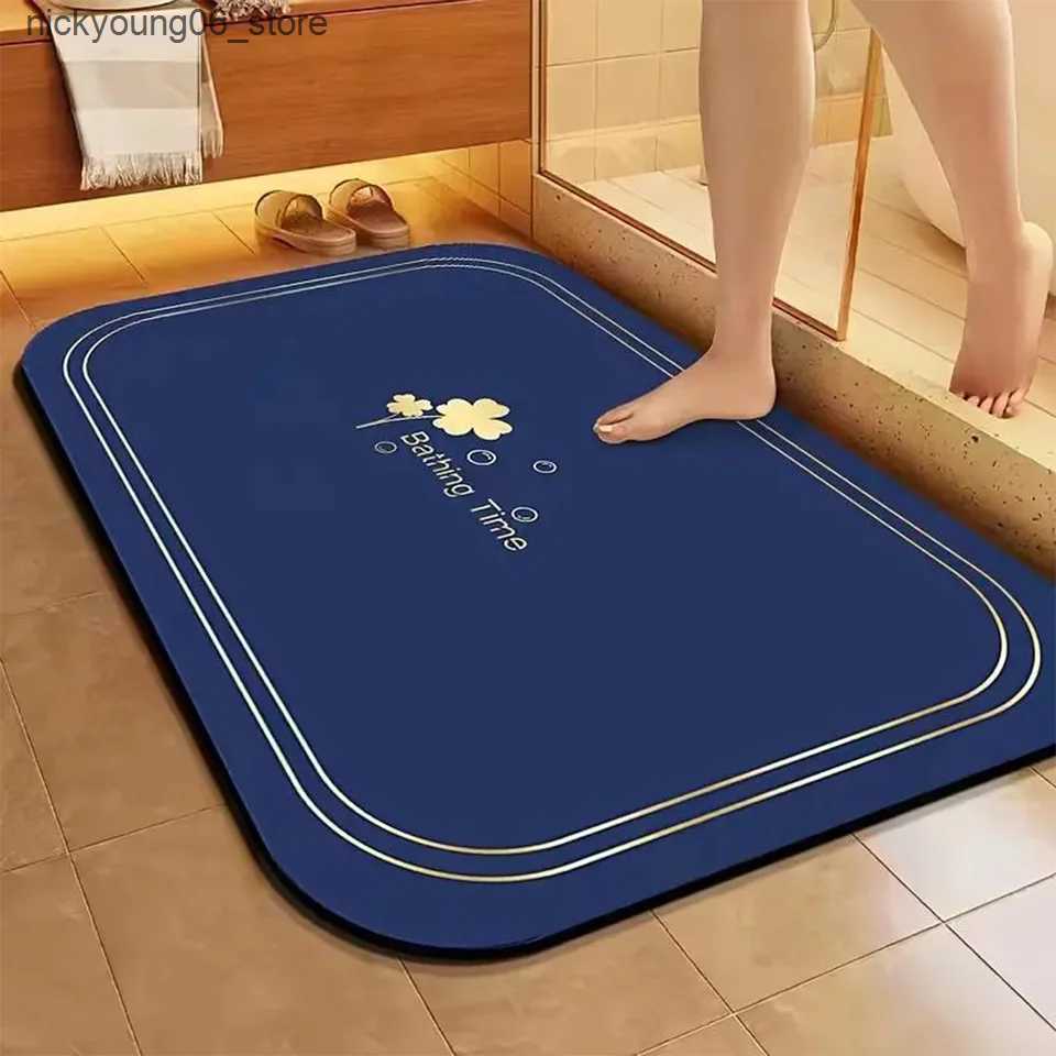 Non-Slip Bath Mats Bathroom quick-drying Mat Diatom mud floor mat household toilet anti-slip door mat carpet mat bathroom door absorbent floor mat L24