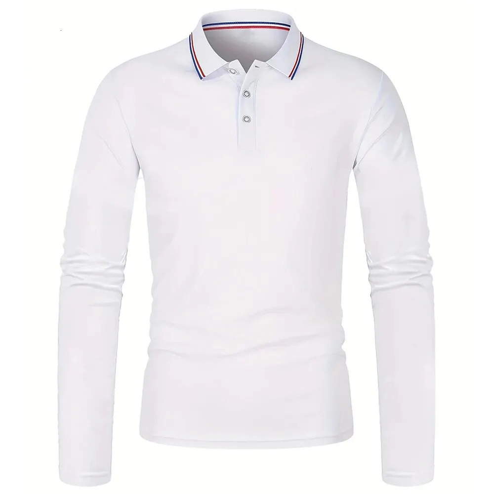 Mens Spring and Autumn Casual Breathable Comfortable Polo Shirt Selling Fashion Mens Business Long Sleeve T-Shirt 241010
