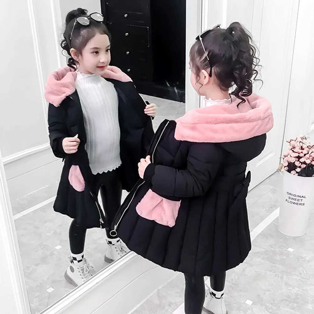 Down Coat New Children Winter Jacket toddler Coat for Girl Hooded overcoat s Down cotton Clothes snowsuit Outerwear Teen parka clothing H241010